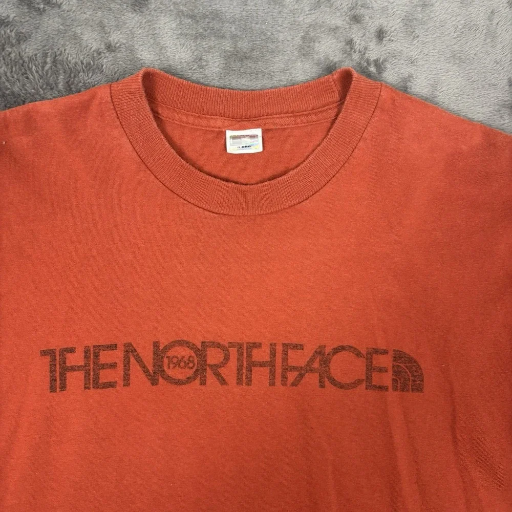 The North Face Men's Half Dome T Shirt Large Orange Rust Short Sleeve‎ Logo Tee